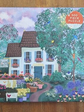 Galison Clover Farm Flowers 500-Piece Puzzle Floral Cottage Puzzle
